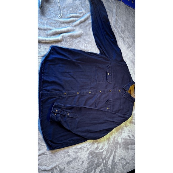 Faded Glory Dark Blue Heavyweight Long Sleeve Shirt 2XL 50/52 - Picture 10 of 10